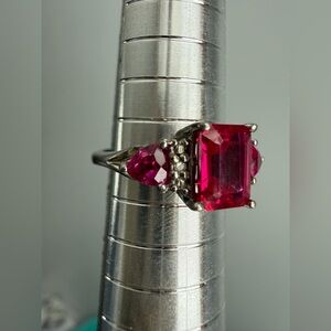 Lab Grown Ruby and Diamond Ring